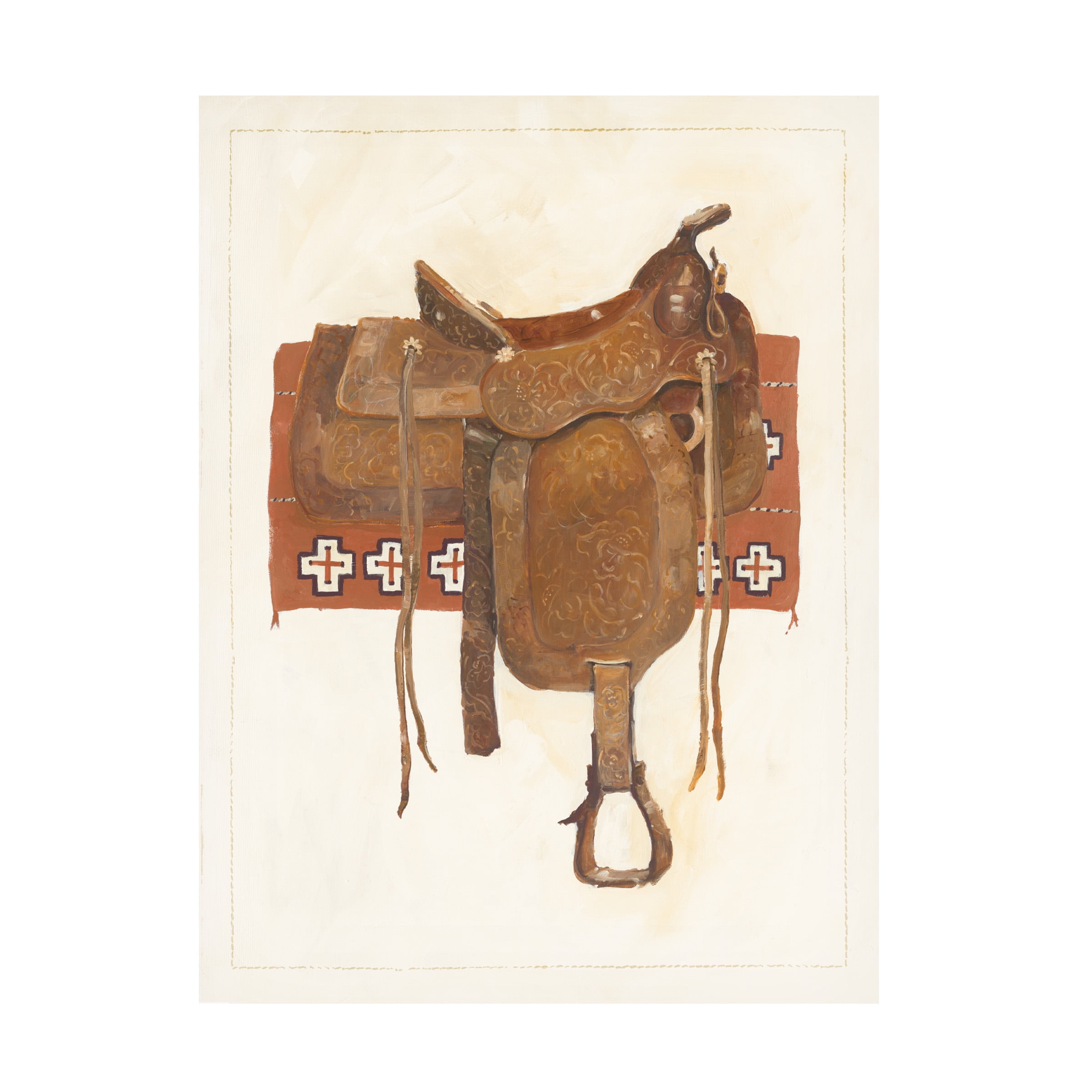Avery Tillmon 'Western Saddle I Light' Canvas Art