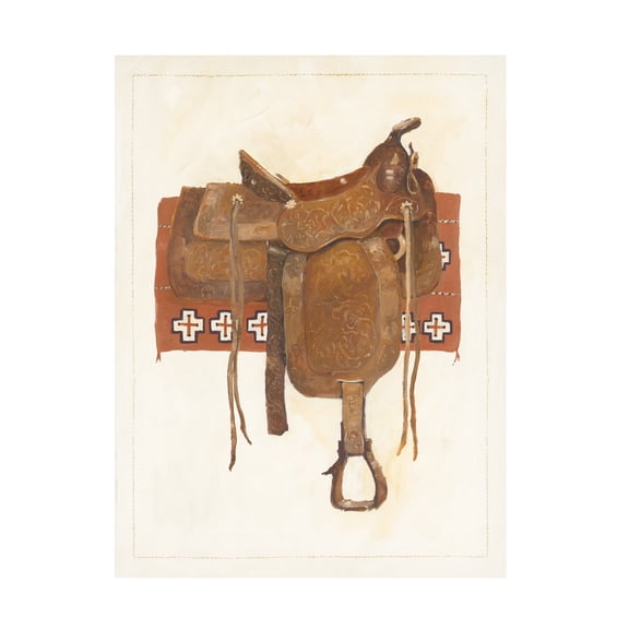 Avery Tillmon 'Western Saddle I Light' Canvas Art