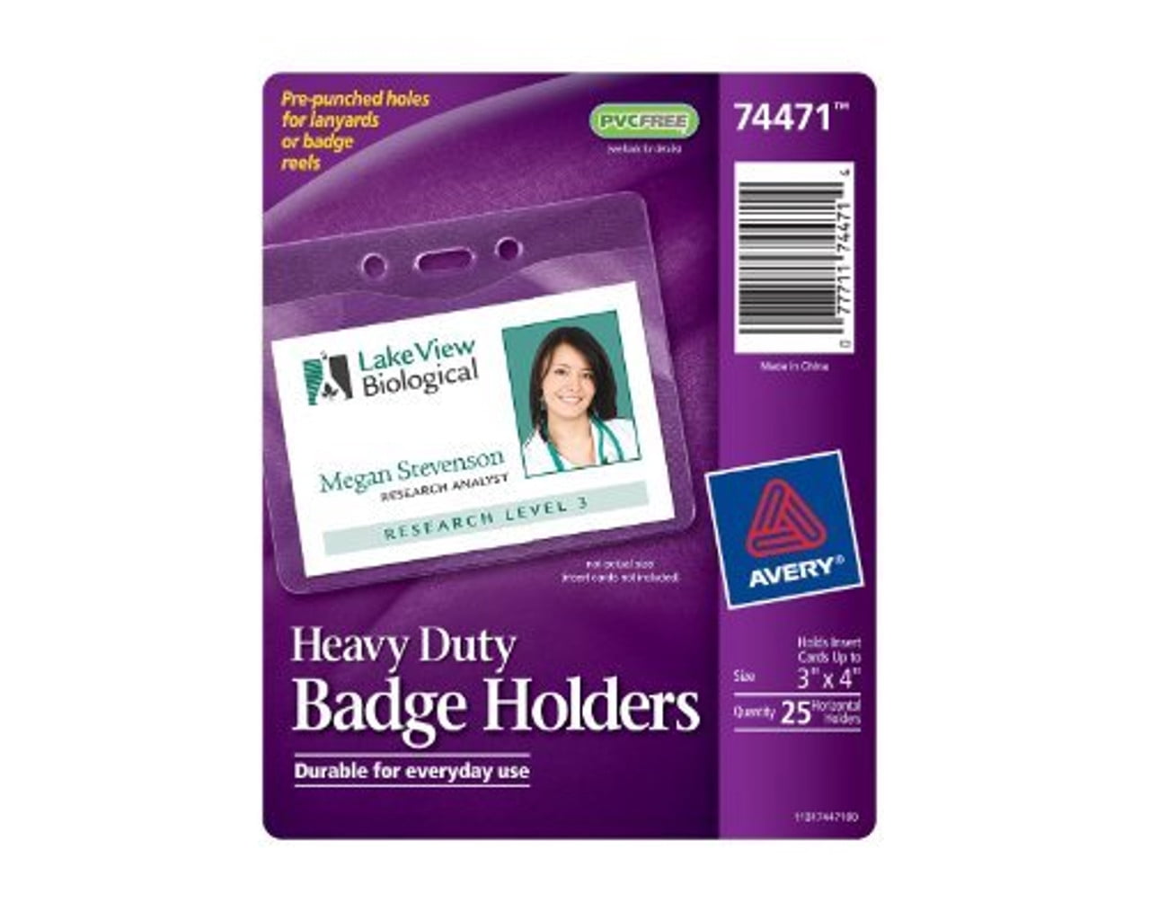 Avery Top Loading Horizontal Badge Holder - 3