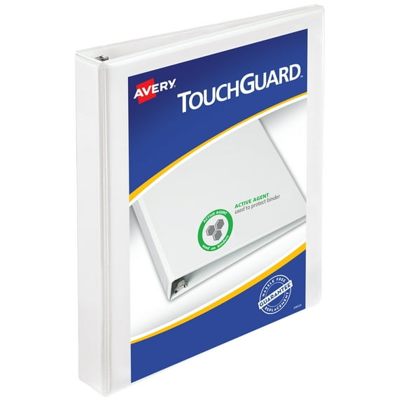 Avery TouchGuard Binder, 1 inch Rings, 1 White Binder (17141)