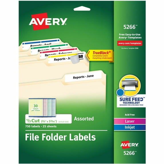 Avery�� TrueBlock File Folder Labels