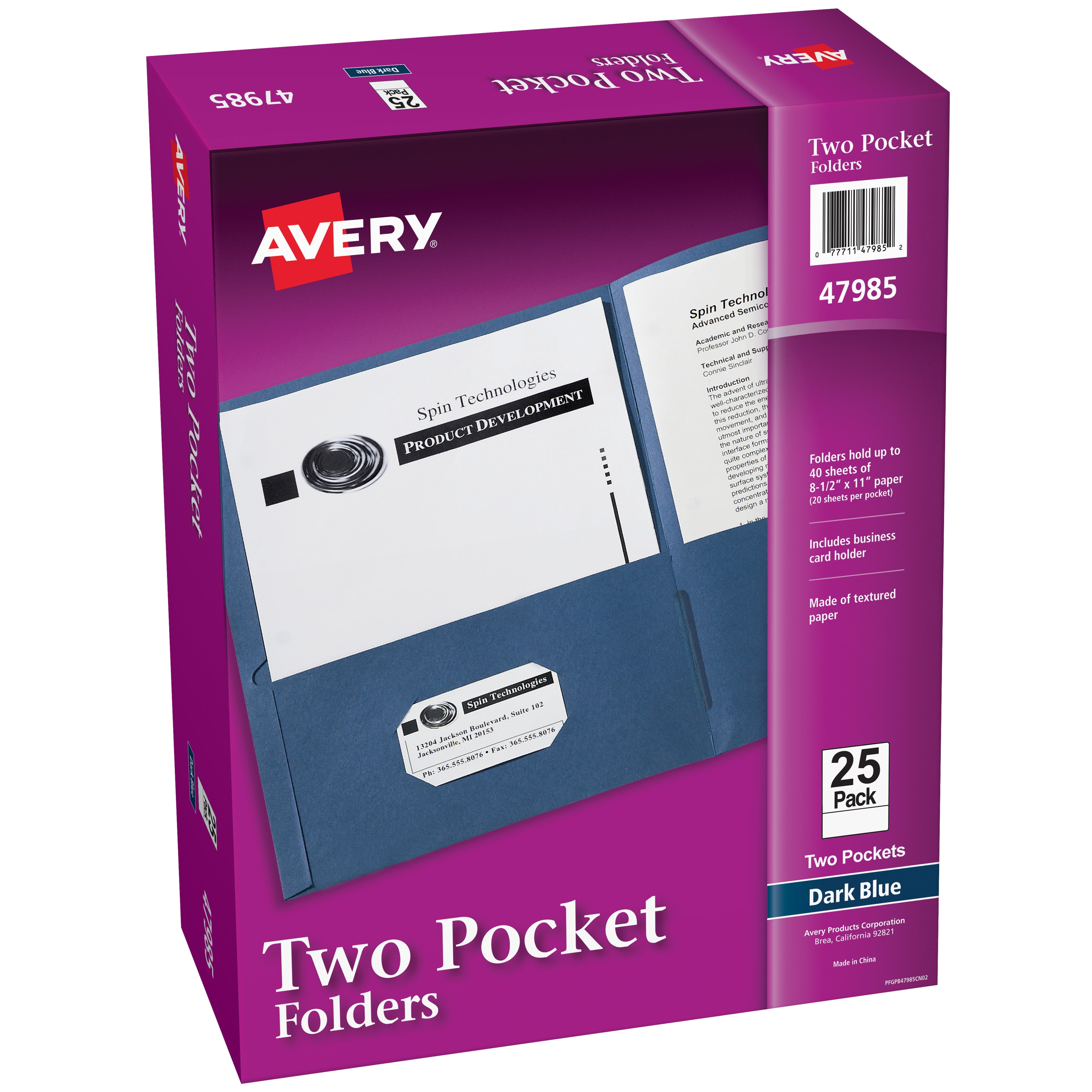 Dual Pocket View Binder, Fuchsia, 10 1/4 x 1 1/2 x 11 1/2 inches