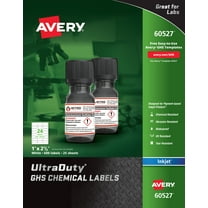 Avery UltraDuty GHS Chemical Labels for Pigment Inkjet Printers, Waterproof, UV Resistant, 1x 2.5, Pack of 600 (60527)