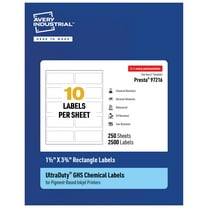 Avery UltraDuty GHS Labels 1-1/2" x 3-3/4", 2500 Ct, Pigment Inkjet
