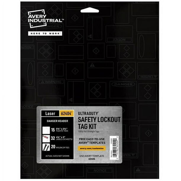 Avery UltraDuty Hazard Warning Tag Kit - 3.25 Avery UltraDuty Hazard Warning Tag Kit - 3.25
