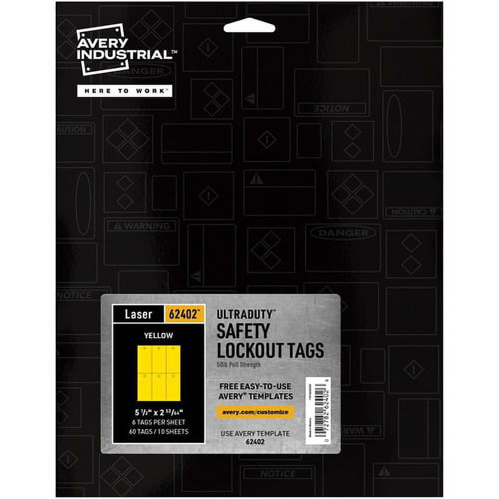 Avery UltraDuty Lock Out Tag Out Hang Tags - 2.92 Avery UltraDuty Lock Out Tag Out Hang Tags - 2.92