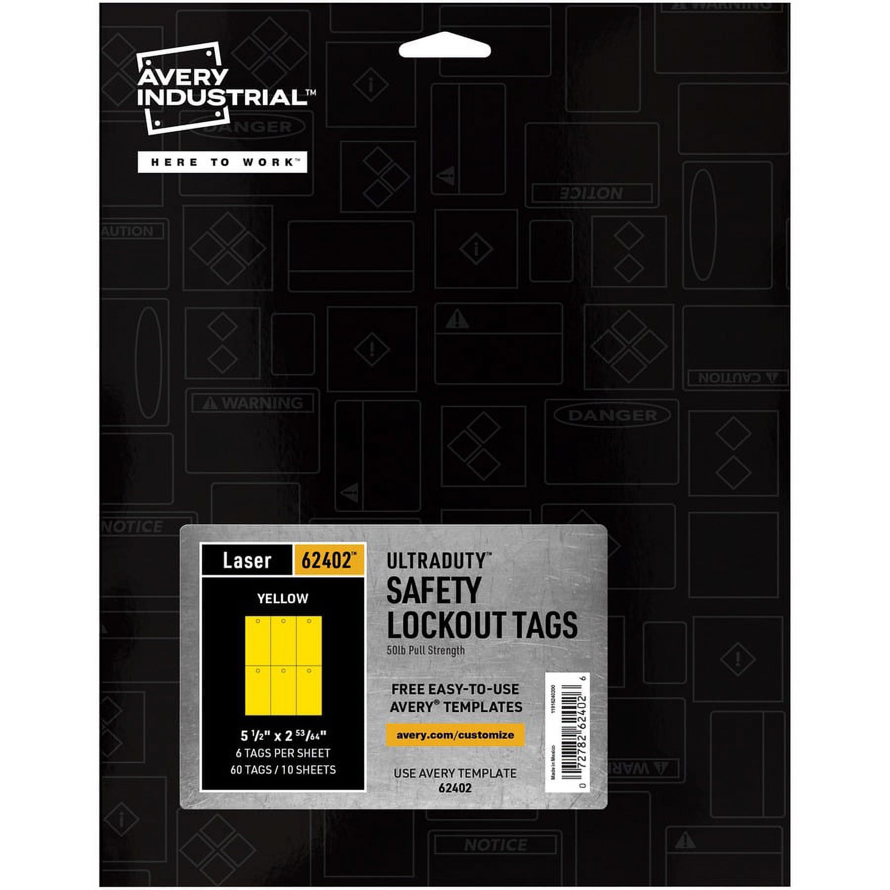 Avery UltraDuty Lock Out Tag Out Hang Tags - 2.92 Avery UltraDuty Lock Out Tag Out Hang Tags - 2.92