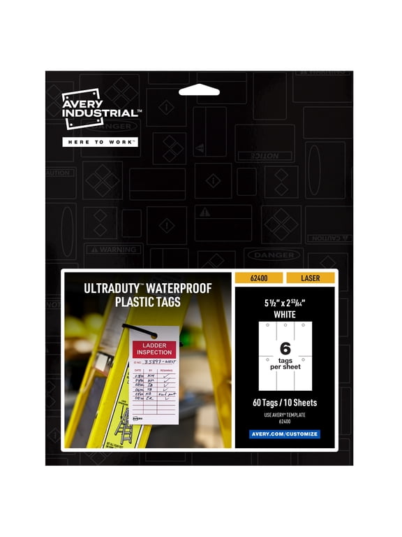 UltraDuty Plastic Tags, 5.5" x 2.83", White(62400)