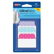 Avery Ultratabs, Multi-Use Style, 2" x 1.5", Paper, Write-on Tab, Multicolor, Dots Design, 24 Tabs
