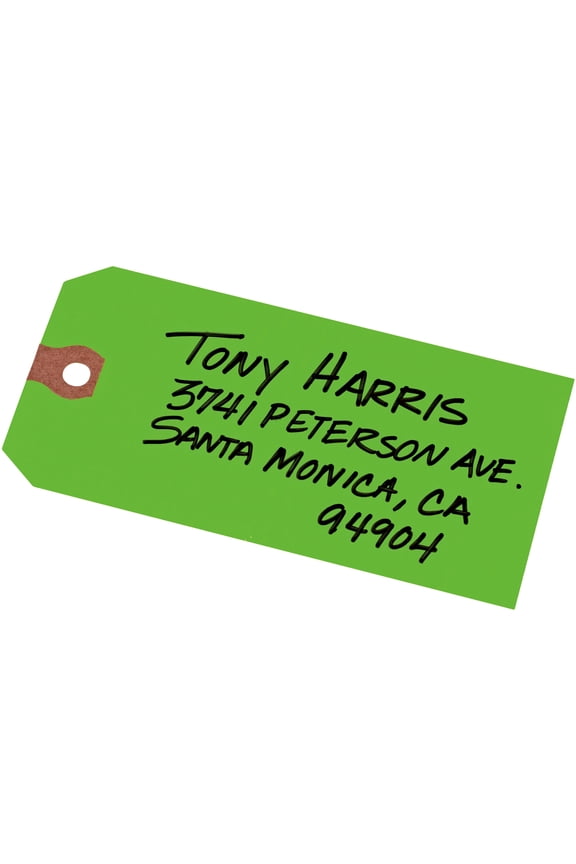Unstrung Shipping Tags, 11.5 pt. Stock, 4-3/4" x 2-3/8", 1,000 Green Hang Tags (12365)