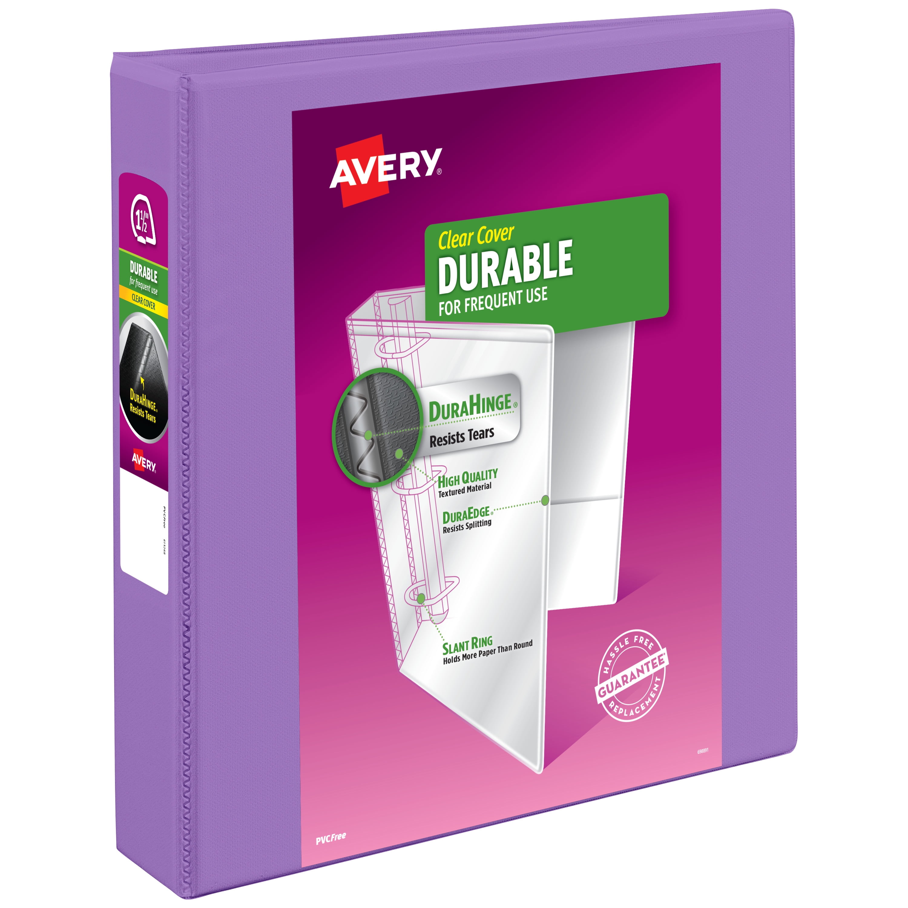 Avery View 3 Ring Binder, 1.5 inch Rings, Lavender (17084) - Walmart.com