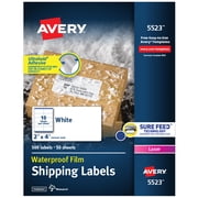 Avery Waterproof Labels, 2" x 4", Laser, 500ct 5523