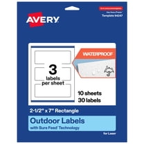 Avery Waterproof Printable Rectangle Labels, 2