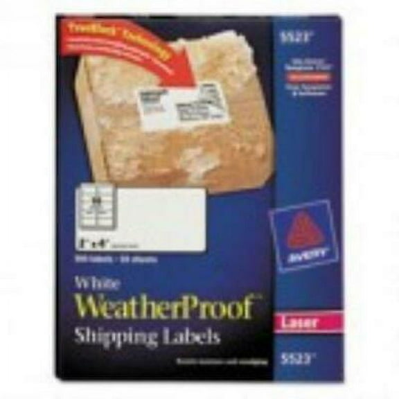 Avery WeatherProof Mailing Labels w/TrueBlock, Laser, White, 2 x 4, 500/Pack