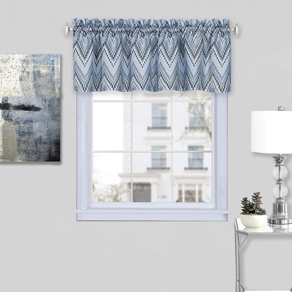 Avery Window Kitchen Curtains Valance (Ice Blue, 58" W x 14" L)