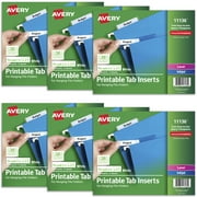 Avery WorkSaver Tab Inserts, 2 inches, White, 100 Inserts per Pack, 6 Packs, 600 Inserts Total (11136)