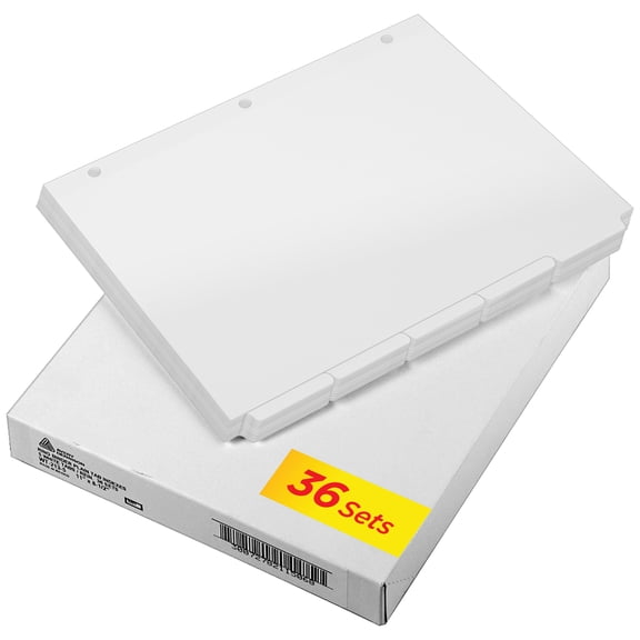 Avery Write-On Binder Tabs Divider, 5‑Tab Sets, 36 Sets