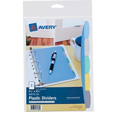 Avery Write and Erase Mini Dividers, 5-Tab Set (16180)