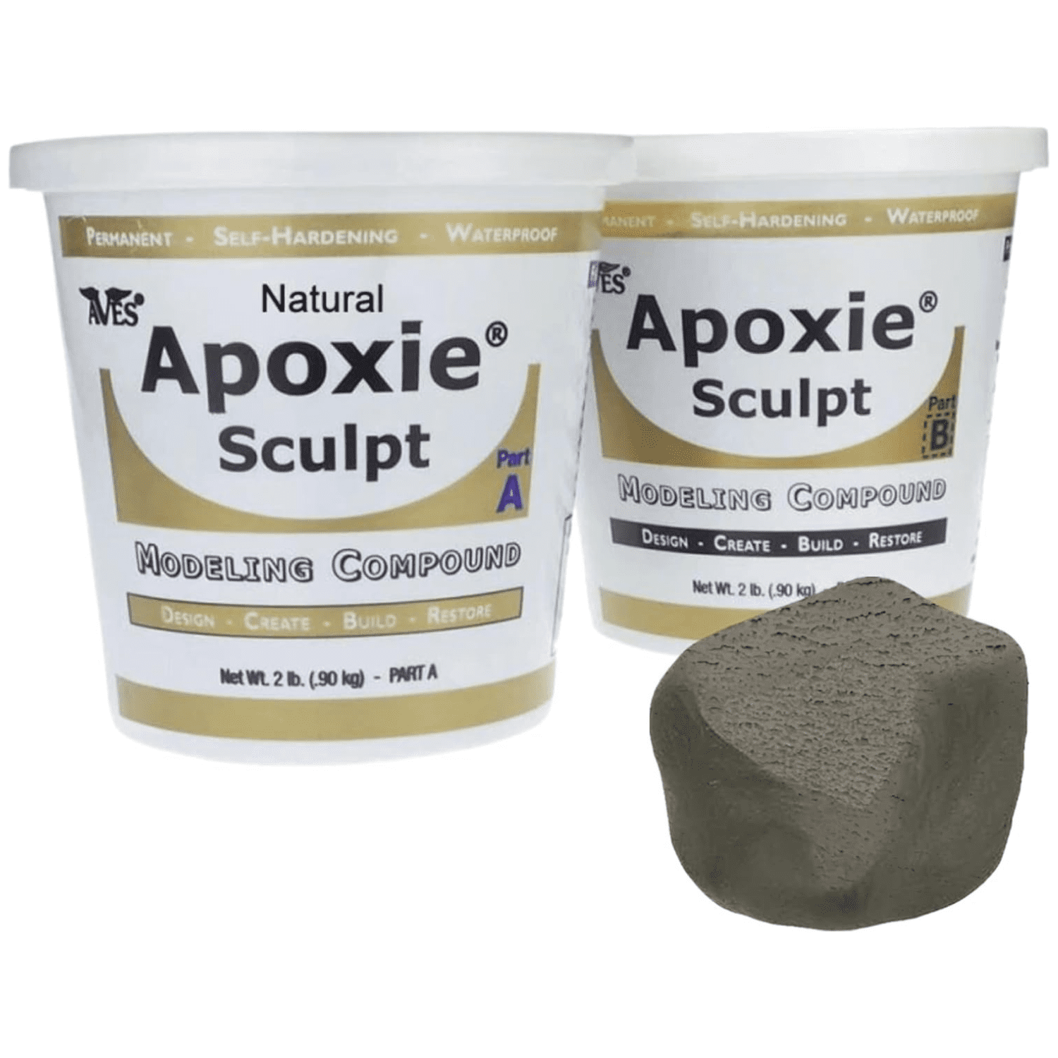 Aves Apoxie Sculpt - 2 Part Epoxy Clay Putty, Air Dry, Textured