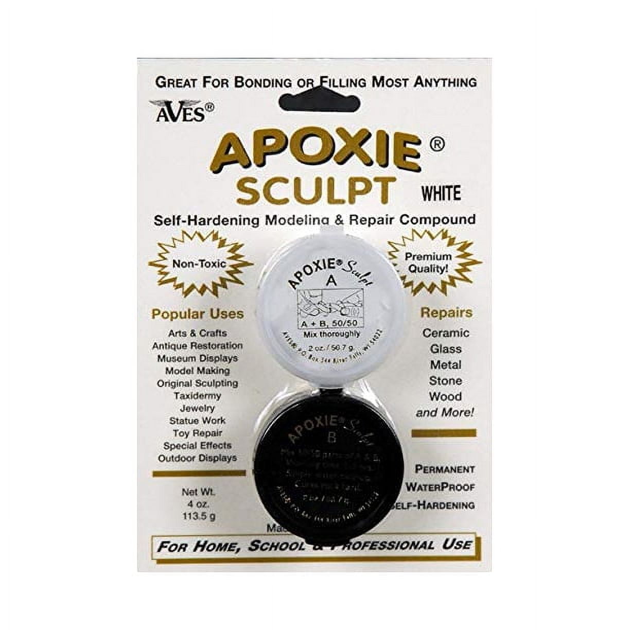 Apoxie Sculpt - 2 Part Modeling Compound A & B - 1/4 Pound, White