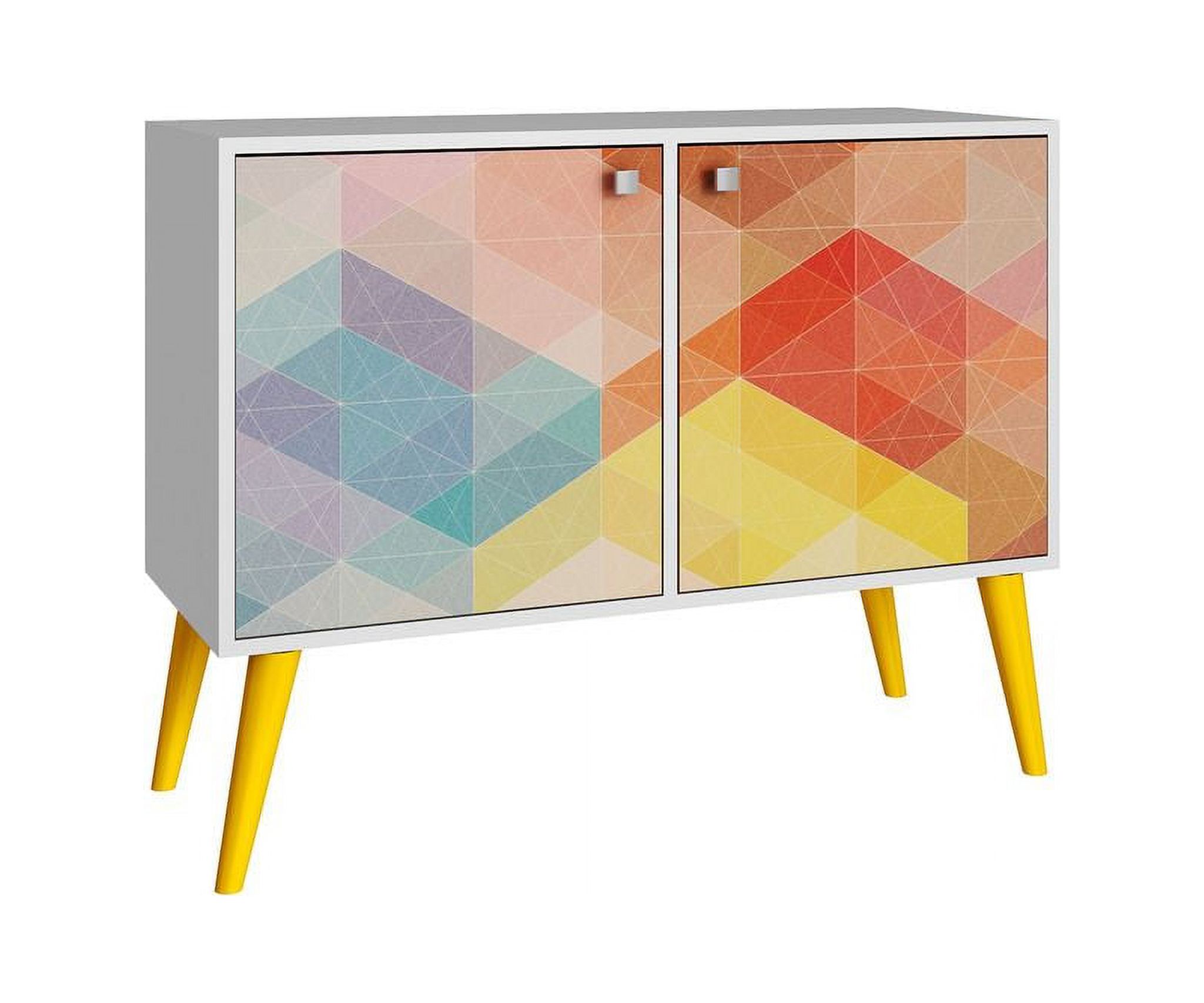 Avesta Double Side Table. 2.0 with 3 shelves in White/ Stamp/ Yellow - image 1 of 2