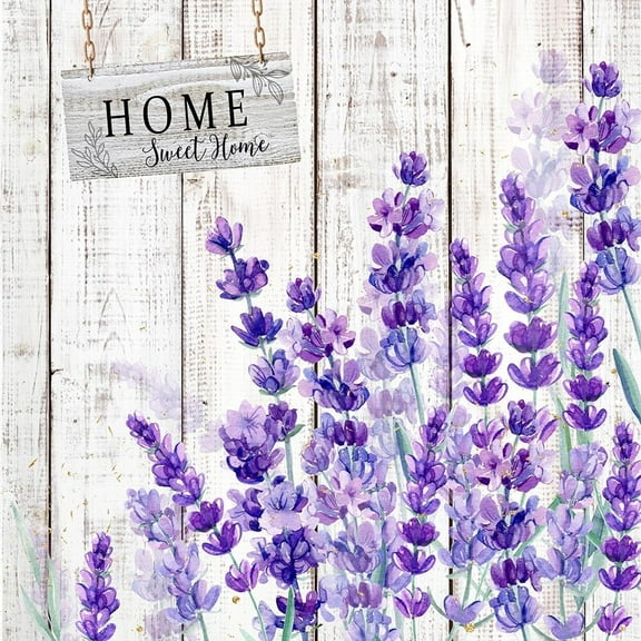 Avezano Lavender Shower Curtain Farmhouse Fabric Bath Curtain Rustic Waterproof Curtain for Shower Decor with 12 Hooks 72x72 Inches
