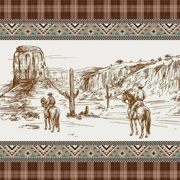 Avezano Western Cowboy Shower Curtain Cactus Fabric Bathroom Curtain Desert Waterproof Curtain for Shower with 12 Hooks 72x72 Inches