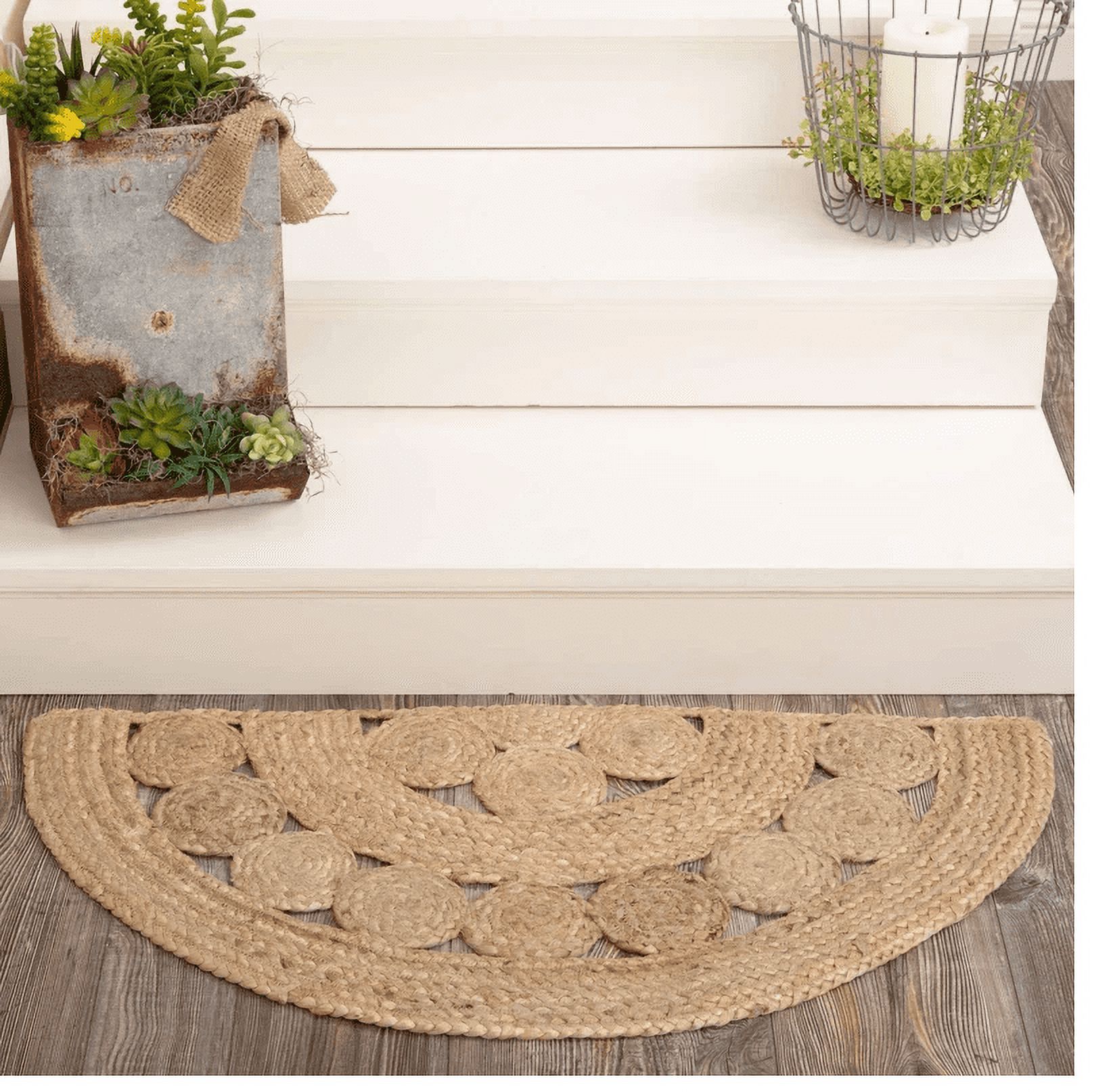 Half Rugs Avgari Creation Circle Half Design Rug Natural Jute Beige Handmade ...