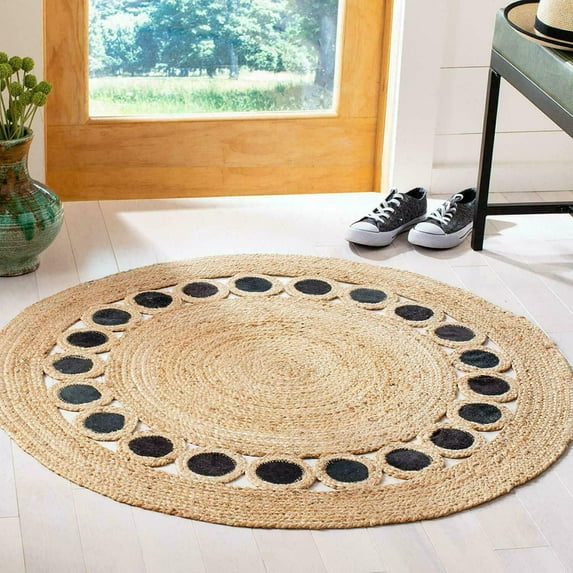 Avgari Creation Round Rug 100% Natural Jute Braided Beige Color Rug Modern Rustic Rug Carpet Doormat-10" Feet (120 Inch)