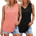 thumbnail image 1 of AviBest 2 Pack Womens Tank Tops 2025 Loose Fit Casual V Neck Shirts Flowy Sleeveless Summer Tops, 1 of 8