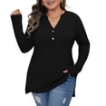 thumbnail image 1 of AviBest Womens Sweater Plus Size Long Sleeve V-Neck Pullover Sweaters for Women Lightweight Brushed Side Slit Tops,1XL~5XL, 1 of 6