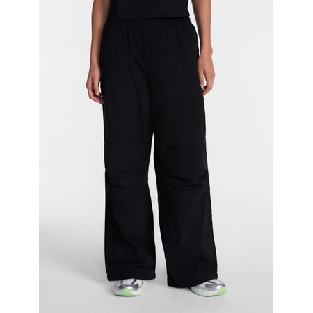 Avia Women's and Women's Plus Crinkle Pants with Pleated Knees, 30" Inseam, Sizes XS-4X