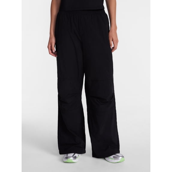Avia Women's and Women's Plus Crinkle Pants with Pleated Knees, 30" Inseam, Sizes XS-4X