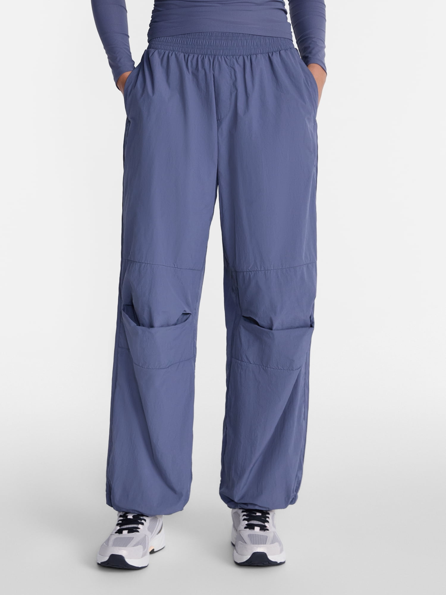 Avia Women's Crinkle Pants with Pleated Knees, 27" Inseam, Sizes XS-XXXL