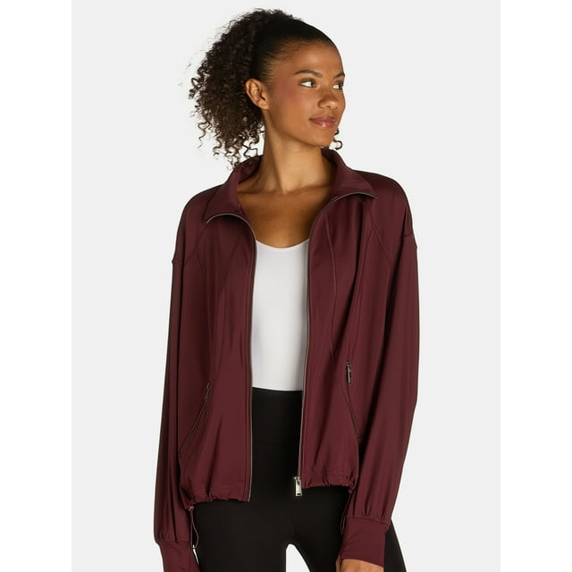 Avia Women's Seamed Vented Jacket with Zip Pockets, Sizes XS-XXXL
