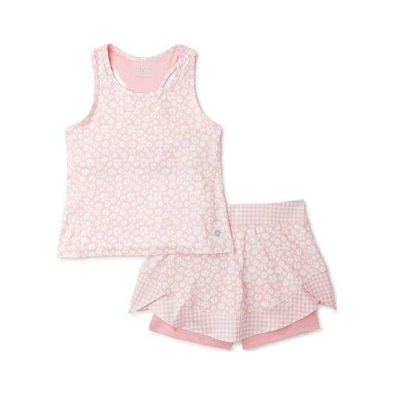 Avia Girls Active Racerback Tank Top and Skort, 2-Piece Set, Sizes 4-18 & Plus
