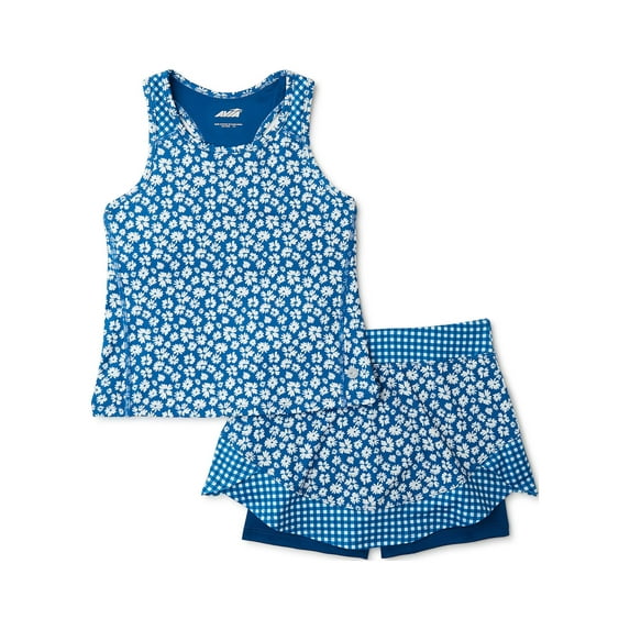Avia Girls Active Racerback Tank Top and Skort, 2-Piece Set, Sizes 4-18 & Plus