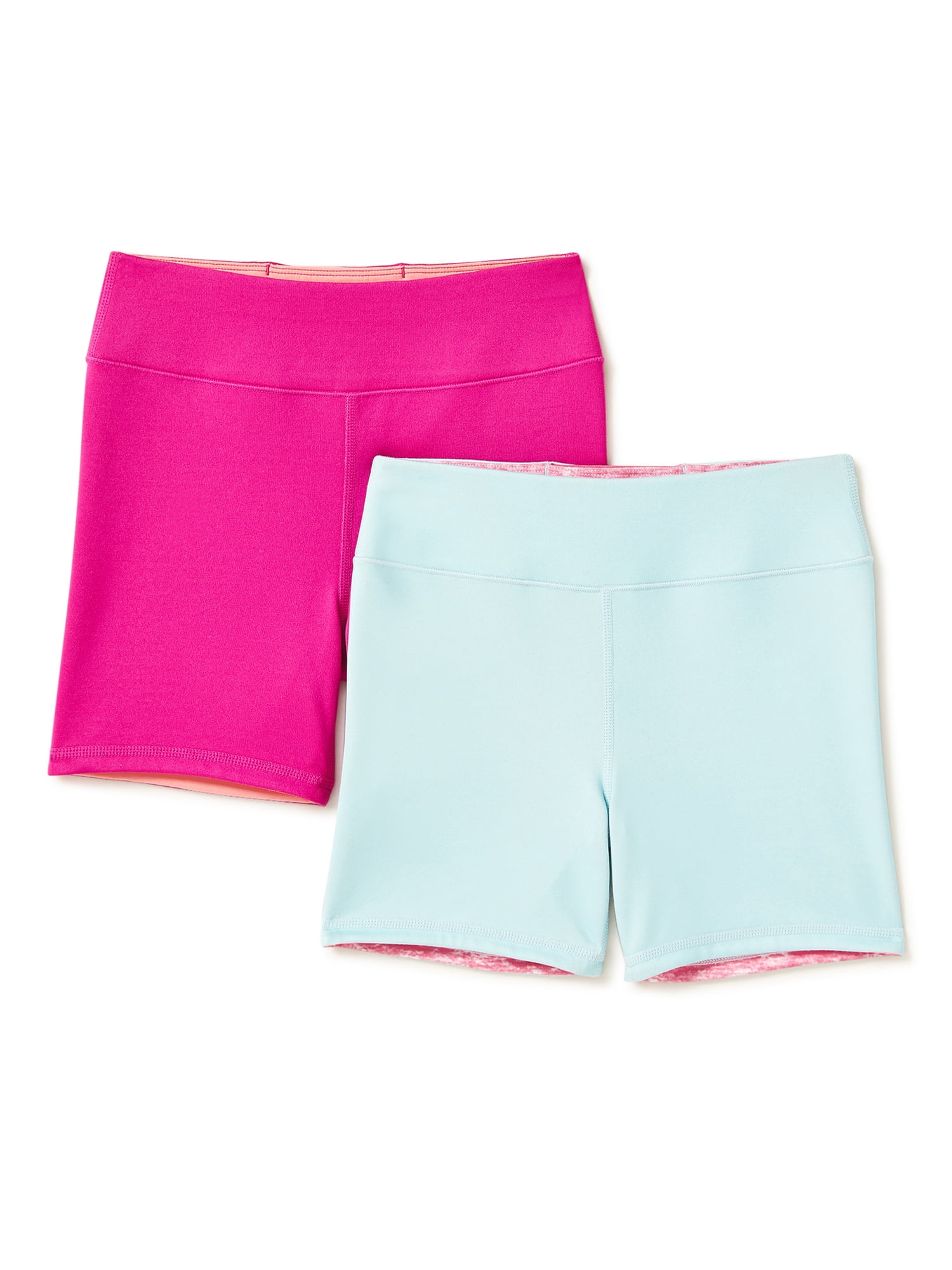 Avia Girls' Sport Shorts with Liner, 2-Pack, Sizes 4-18 & Plus