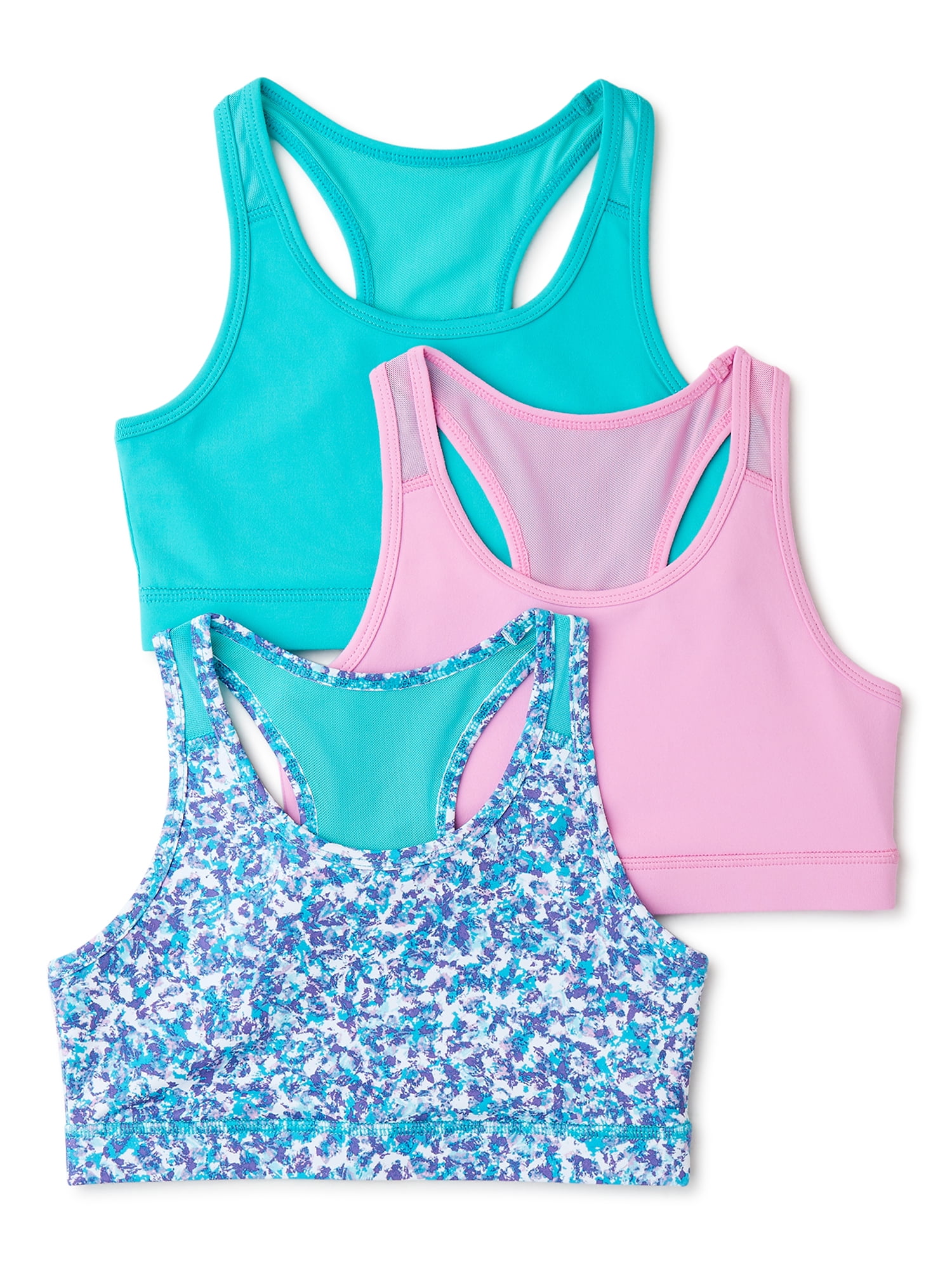 Avia Girls Sports Bras, 3-Pack, Sizes 4-18 & Plus