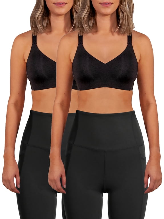 Wireless Sports Bra for Women, High Support, XS-3XL, 2-Pack