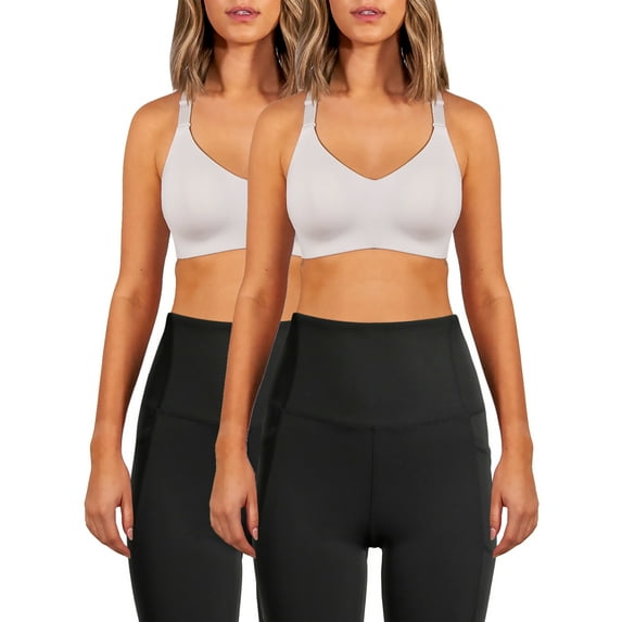 Avia Wireless Sports Bra for Women, High Support, XS-3XL, 2-Pack