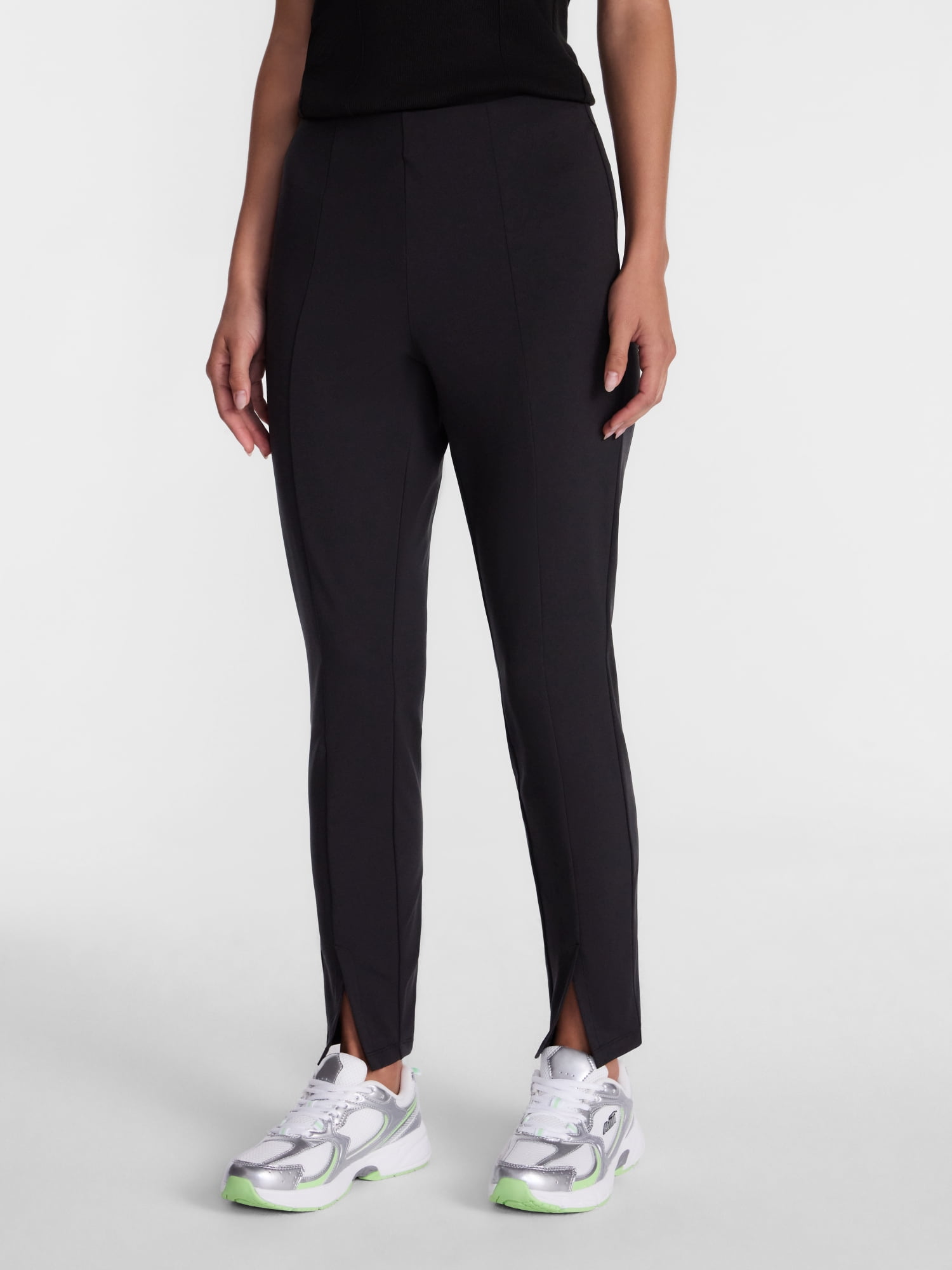 Avia Women's Interlock Leggings with Split Hem, 28" Inseam, Sizes XS-XXXL