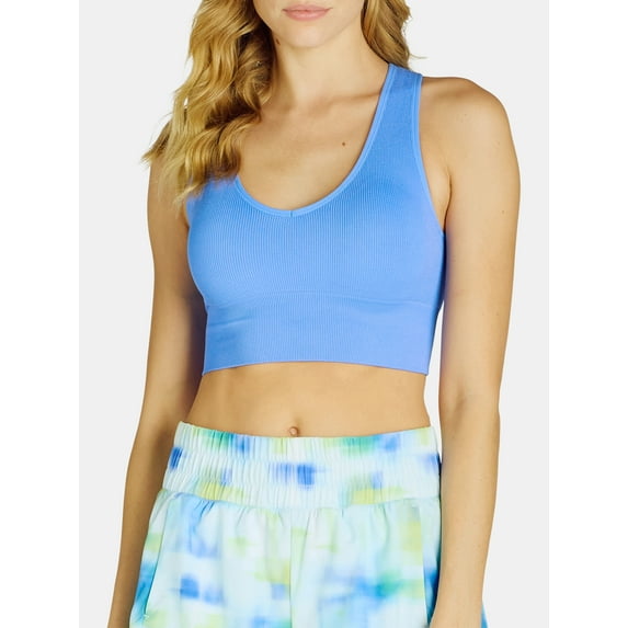 Avia Women's Low Impact V-Neck Longline Sports Bra, Sizes S-XXXL