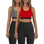 Avia Medium Support Racerback Sports Bra, 2 Pack