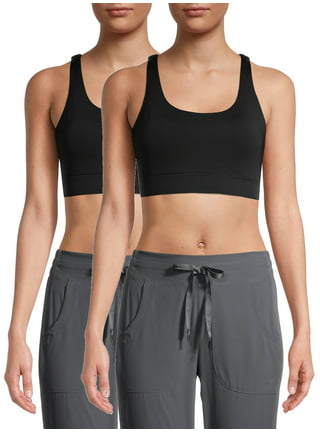 Avia Women's Ruched Front V Neck Sports Bra Black Size Medium 8-10 for sale  online