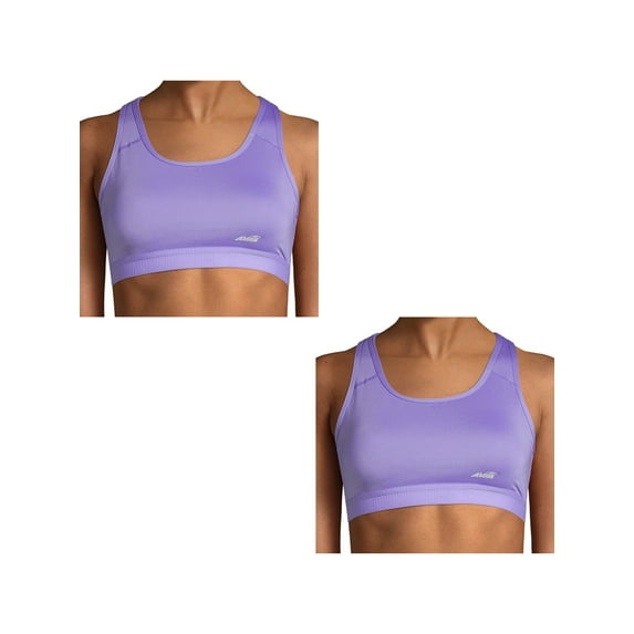 Avia Strappy Sports Bra for Women, Medium Support , S-3XL, 2-Pack