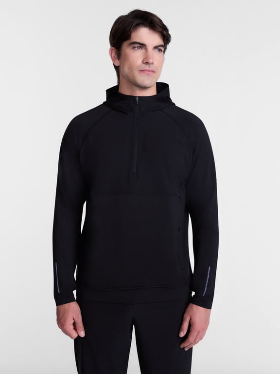 Men's and Big Men's Hooded Half Zip Pullover, Sizes XS-4XLT