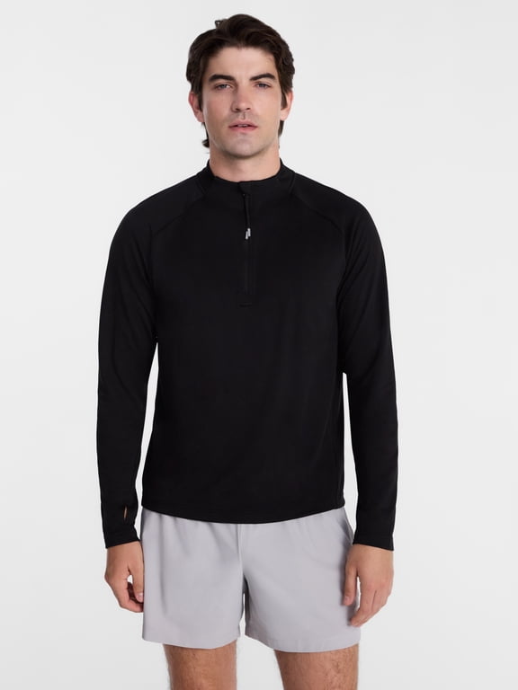 Men's and Big Men's Performance Quarter Zip Pullover, Sizes XS-4XLT