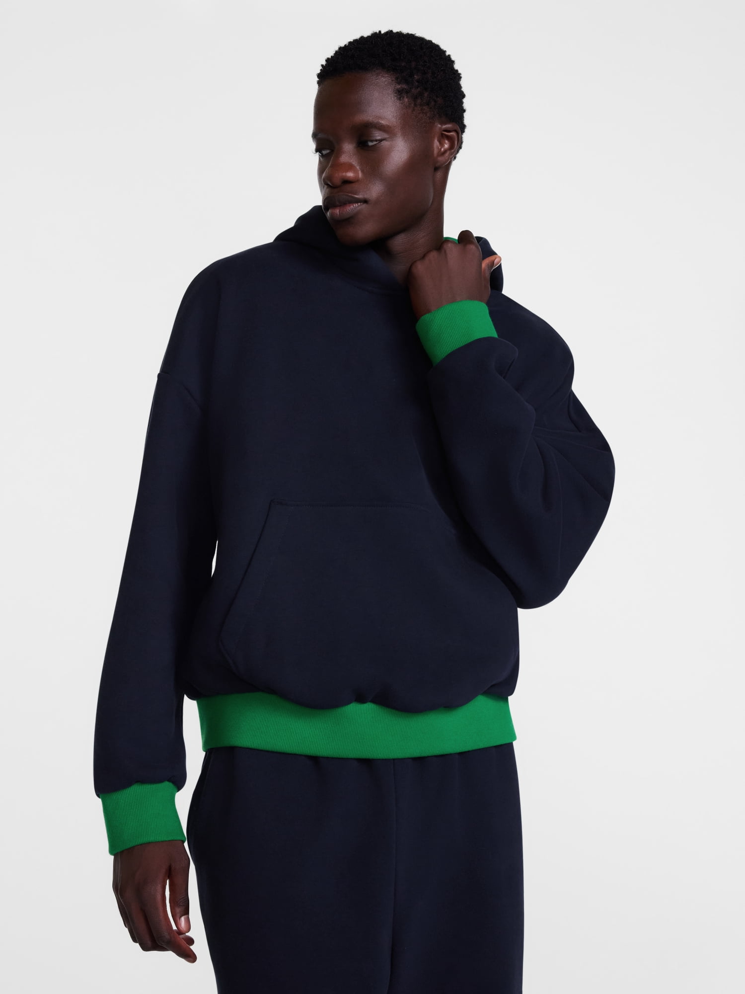 Avia Men's Oversized Fit Heavyweight Fleece Hoodie with Contrast Trim, Sizes XS-3XL