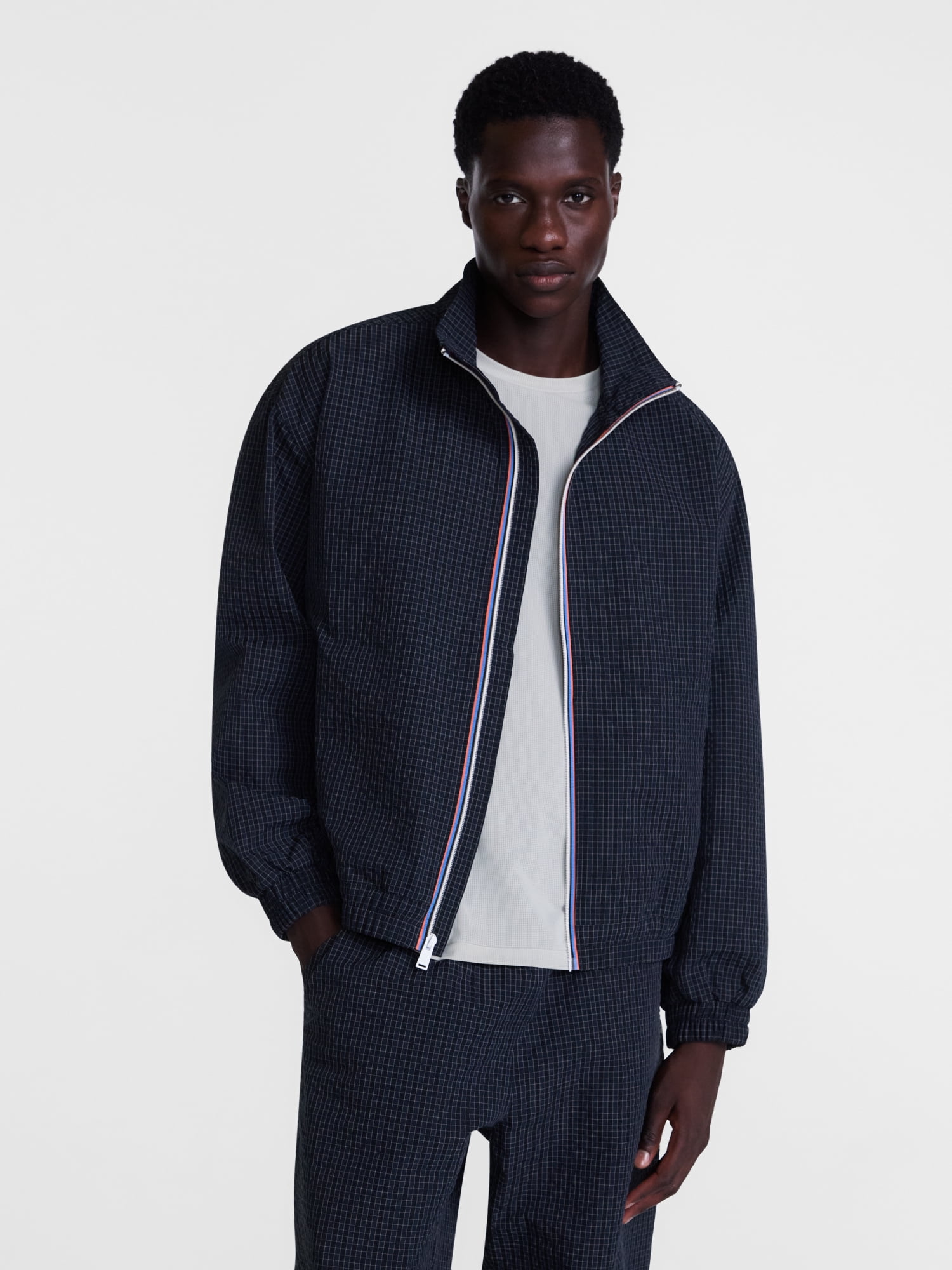 Avia Men's Relaxed Fit Tech Seersucker Track Jacket, Sizes XS-3XL